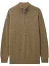 Pringle Of Scotland Zip-up Cashmere Jumper In Neutrals