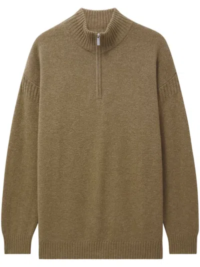 Pringle Of Scotland Zip-up Cashmere Jumper In Neutrals