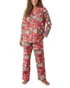 Print Fresh Meowy Christmas Long Pajama Set In Multi