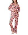 Print Fresh Mulled Wine Long Pajama Set In Multi