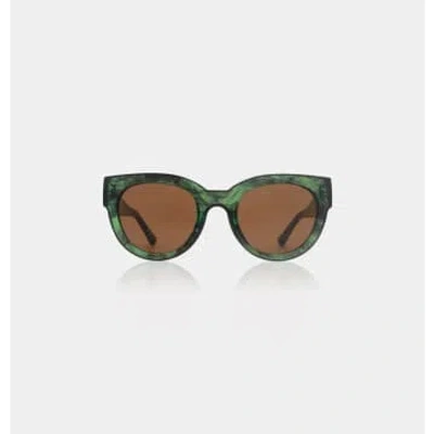 Printer And Tailor A.kjaerbede, Lilly Green Marble Transparent Sunglasses