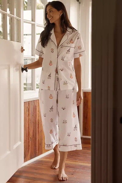 Printfresh 100% Cotton Halloween Hounds Pajama Set In White