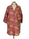 Printfresh 3/4 Sleeve Button Down Shirt In Pink