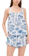 Printfresh Back To Bed Short Pajamas In Blue
