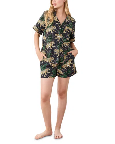 Printfresh Bagheera Blush Shorts Pajama Set In Ink