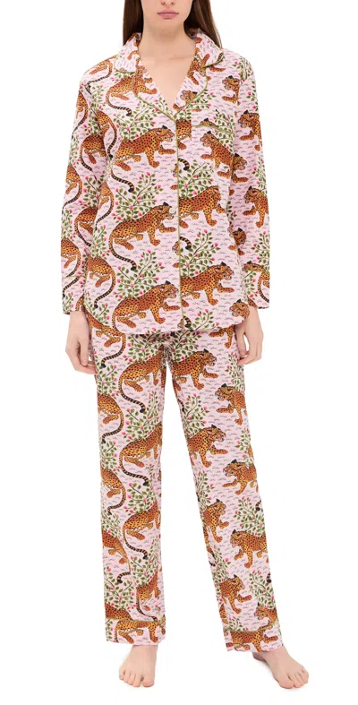 Printfresh Bagheera Long Pajama Set Blush In Pink