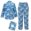 Printfresh Bagheera Long Sleep Set Indigo In Blue