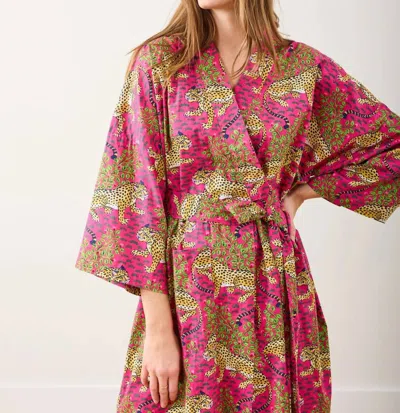 Printfresh Bagheera Robe In Hot Pink