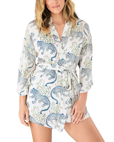 Printfresh Bagheera Satin Glam Mini Robe In White