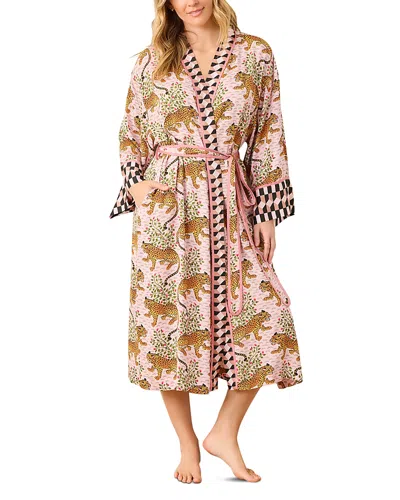 Printfresh Bagheera Satin Robe In Multi