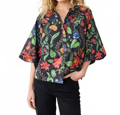 Printfresh Blair Blouse In Moonlit Botanical Ink In Multi