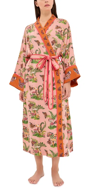 Printfresh Butterfly Forager Eco Satin Robe Butterfly Forager