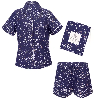 Printfresh Celestial Skies Short Sleep Set Navy In Blue