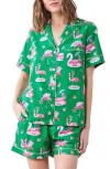 Printfresh Cotton Poplin Short Pajamas In Green