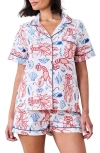 Printfresh Cotton Poplin Short Pajamas In White
