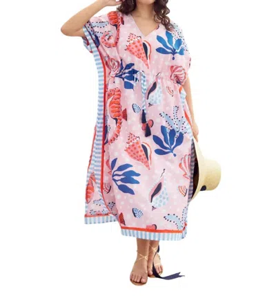 Printfresh Dockside Dinner Caftan In Seahorse Haven In Multi