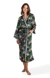 Printfresh Eco Satin Robe In Black