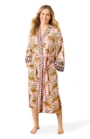 Printfresh Eco Satin Robe In Brown