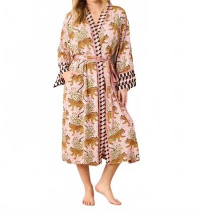 Printfresh Eco Satin Robe In Blush In Multi