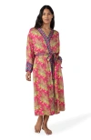 Printfresh Eco Satin Robe In Pink