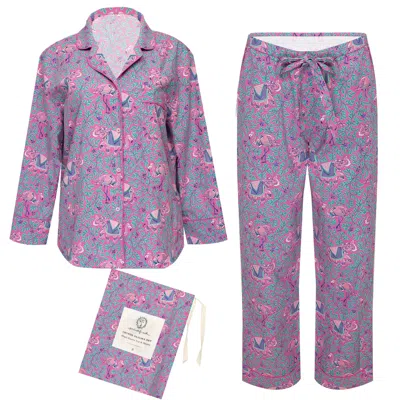Printfresh Flamenco Long Sleep Set Fuchsia In Purple