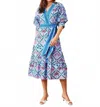 Printfresh Gabriela Palm Tree Dress In Lilac Escape In Multi