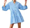 Printfresh Garden Gingham Rosalita Dress In Soft Blue In Multi