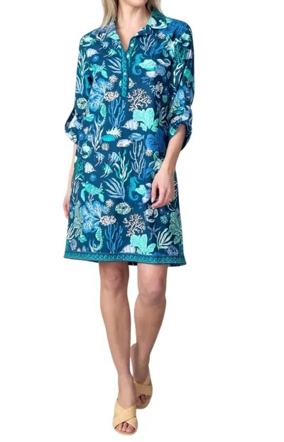 Printfresh Graceful Getaway Dress In Oceania Navy In Multi