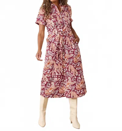 Printfresh Juliette Dress In Maroon Night In Multi