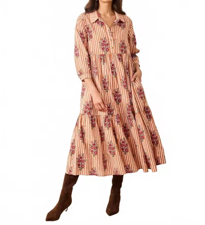 Printfresh Juniper Midi Dress In Striped In Multi