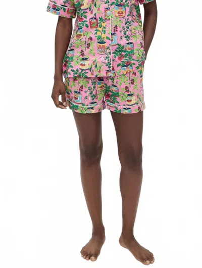 Printfresh Kitchen Garden Pajama Top In Rose In Pink