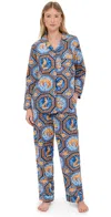 Printfresh Long Pajama Set Fancy Fox/french Blue In Blue
