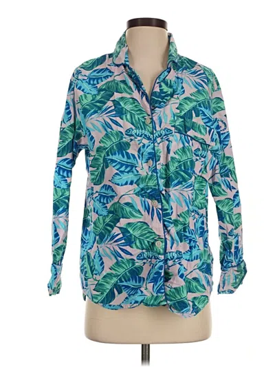 Pre-owned Printfresh Long Sleeve Blouse In Blue