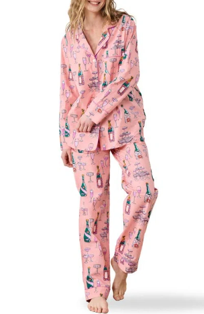 Printfresh Long Sleeve Organic Cotton Pajamas Set In Pink