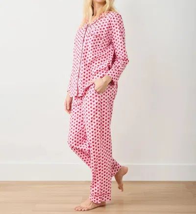 Printfresh Long Sleeve Pajama Set In Pink Macaron In Multi