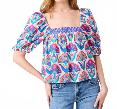 Printfresh Margot Square Neck Blouse In Multicolor
