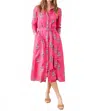 Printfresh Meredith Bouquet Blossoms Dress In Hot Pink In Pink