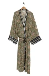 Printfresh Mixed Print Robe In Green