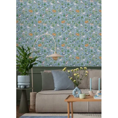 Printfresh Must Love Cats Peel And Stick Wallpaper In Blue