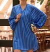 Printfresh On The Scene Tunic Dress In Vintage Stripe In Multi