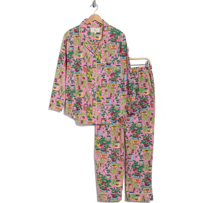 Printfresh Organic Cotton Poplin Long Pajamas In Multi