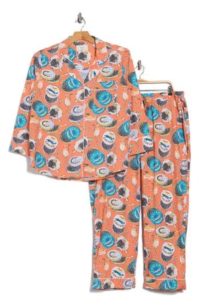 Printfresh Organic Cotton Poplin Pajamas In Pink