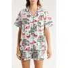 Printfresh Organic Cotton Poplin Short Sleeve Pajamas In Blue