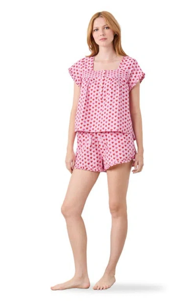 Printfresh Pintuck Short Set In Pink
