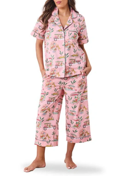 Printfresh Piped Organic Cotton Pajamas In Pink