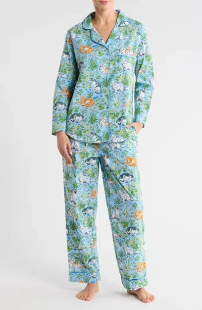 Printfresh Print Long Pajamas In Blue