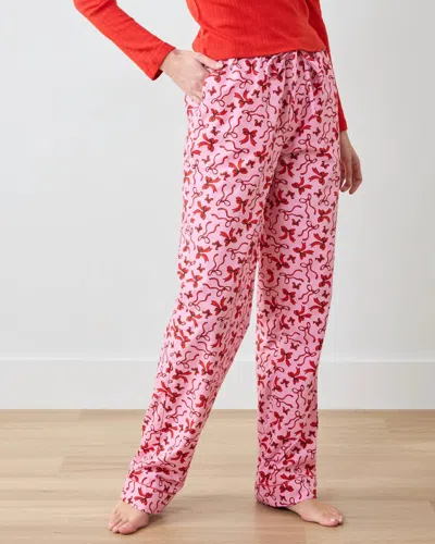 Printfresh Ribbons Pull-on Pajama Pants In Pink Tinsel