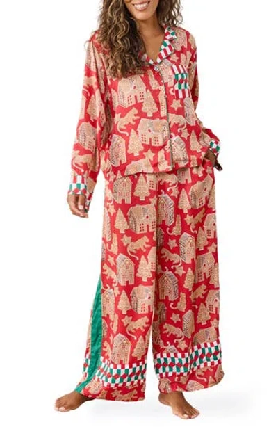 Printfresh Rittenhouse Satin Pajamas In Multi