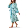 Printfresh Satin Robe In Blue