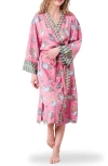 Printfresh Satin Robe In Pink